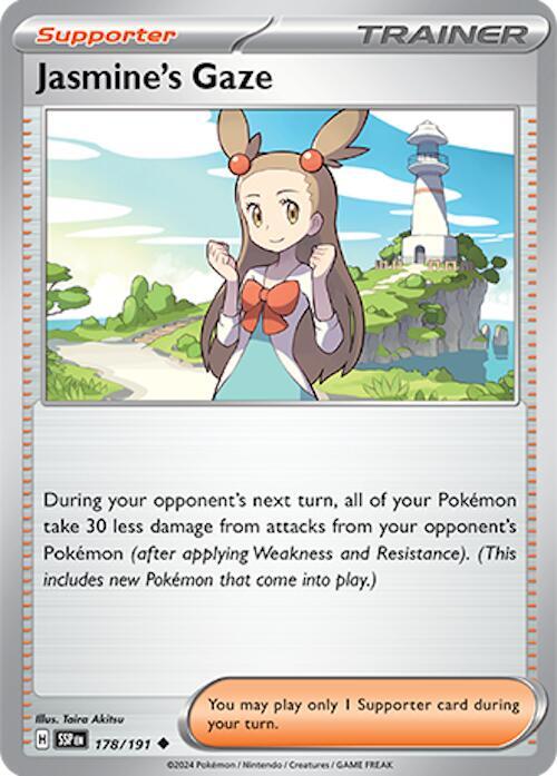 Jasmine’s Gaze 178/191 Reverse Holofoil SV08: Surging Sparks Jasmine’s Gaze 178/191 Reverse Holofoil SV08: Surging Sparks
