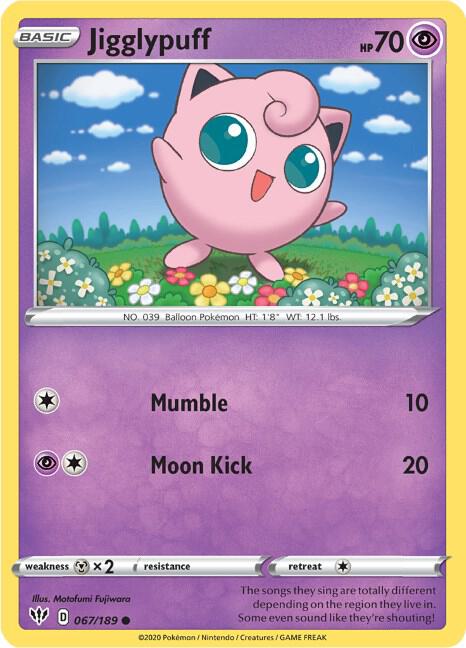Jigglypuff 067/189 Normal SWSH03: Darkness Ablaze
