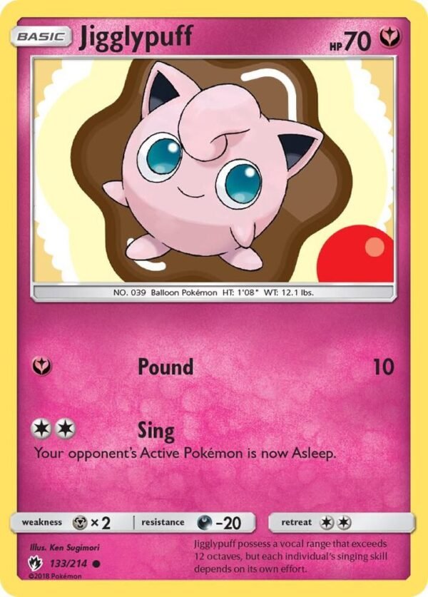 Jigglypuff 133/214 Reverse Holofoil SM – Lost Thunder Jigglypuff 133/214 Reverse Holofoil SM – Lost Thunder
