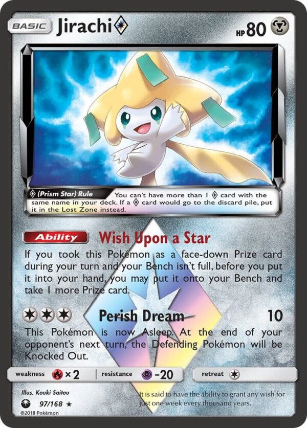 Jirachi Prism Star 97/168 Holofoil SM – Celestial Storm Jirachi Prism Star 97/168 Holofoil SM – Celestial Storm