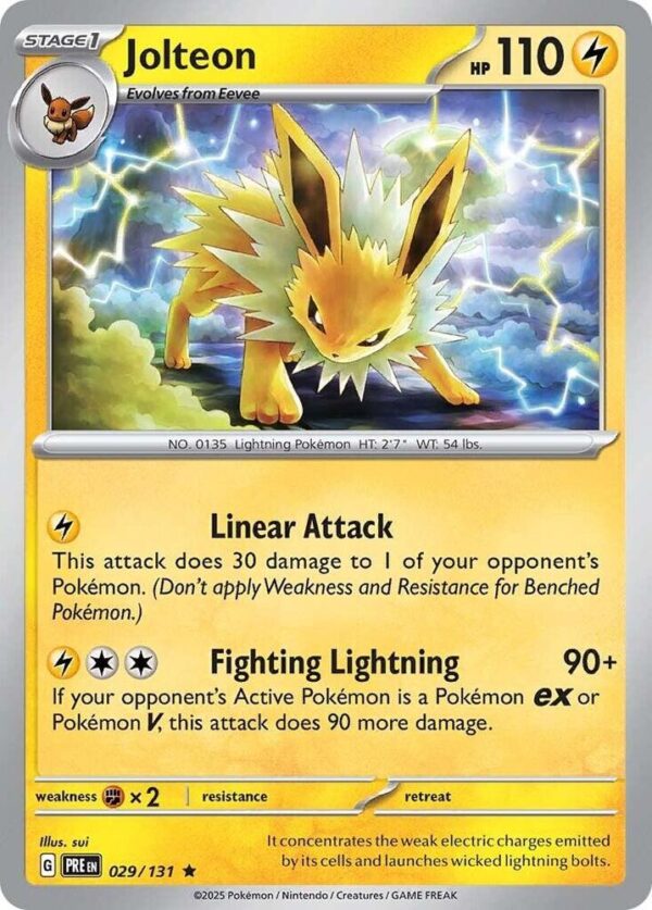 Jolteon 029/131 Reverse Holofoil SV: Prismatic Evolutions Jolteon 029/131 Reverse Holofoil SV: Prismatic Evolutions