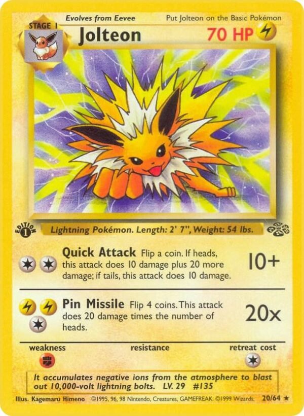 Jolteon (20) 20/64 1st Edition Jungle