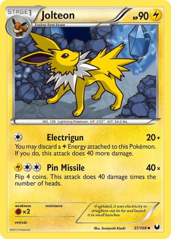 Jolteon 37/108 Reverse Holofoil Dark Explorers Jolteon 37/108 Reverse Holofoil Dark Explorers