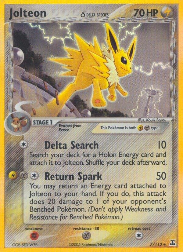 Jolteon (Delta Species) 7/113 Reverse Holofoil Delta Species Jolteon (Delta Species) 7/113 Reverse Holofoil Delta Species