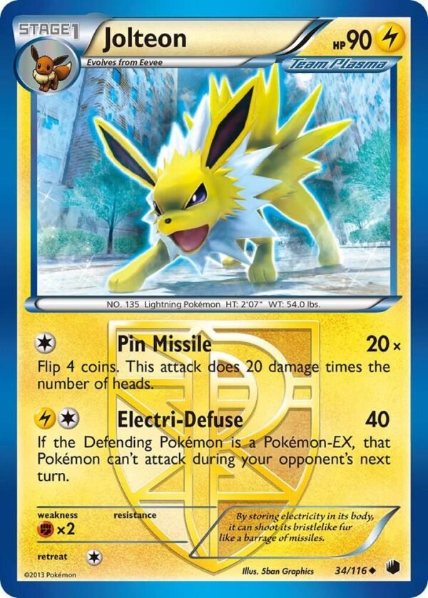 Jolteon (Team Plasma) 34/116 Reverse Holofoil Plasma Freeze
