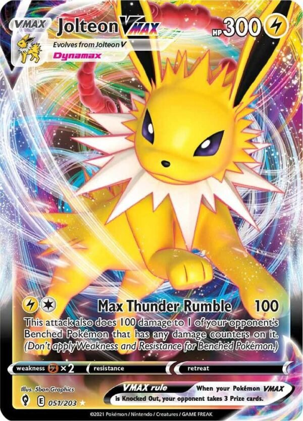 Jolteon VMAX 051/203 Holofoil SWSH07: Evolving Skies
