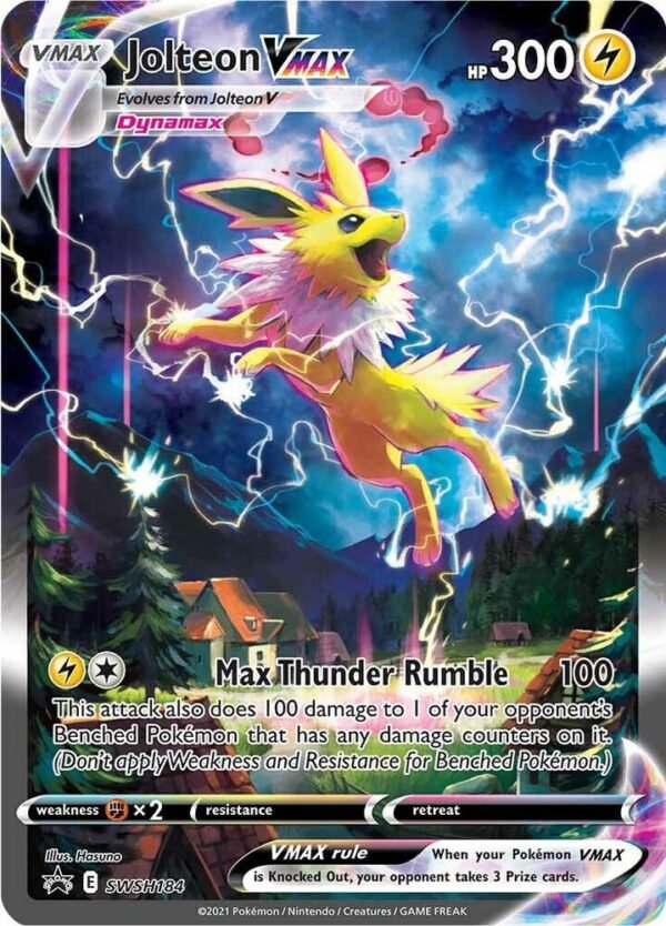 Jolteon VMAX SWSH184 Holofoil SWSH: Sword & Shield Promo Cards Jolteon VMAX SWSH184 Holofoil SWSH: Sword & Shield Promo Cards