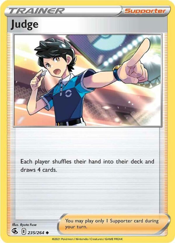 Judge 235/264 Reverse Holofoil SWSH08: Fusion Strike Judge 235/264 Reverse Holofoil SWSH08: Fusion Strike