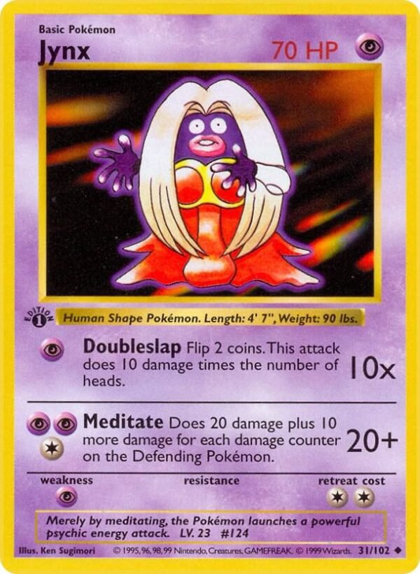 Jynx 031/102 1st Edition Base Set (Shadowless)
