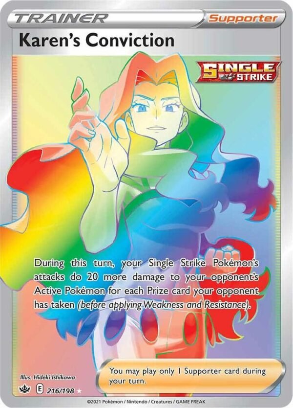 Karen’s Conviction (Secret) 216/198 Holofoil SWSH06: Chilling Reign