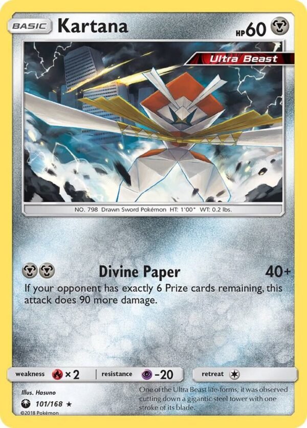 Kartana 101/168 Reverse Holofoil SM – Celestial Storm Kartana 101/168 Reverse Holofoil SM – Celestial Storm