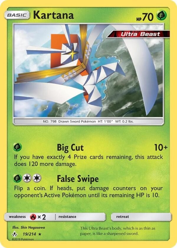 Kartana 19/214 Reverse Holofoil SM – Unbroken Bonds Kartana 19/214 Reverse Holofoil SM – Unbroken Bonds
