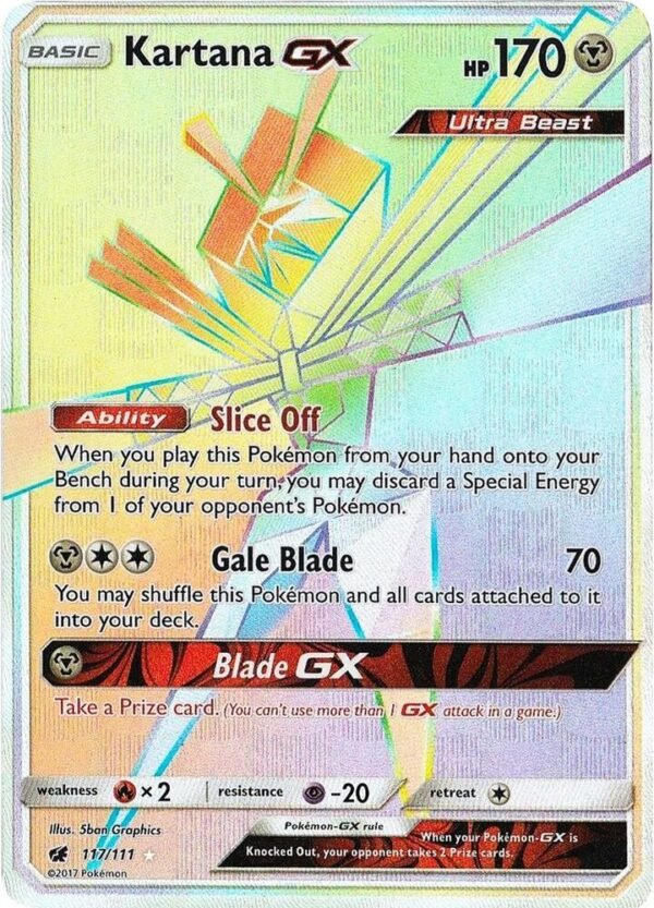 Kartana GX (Secret) 117/111 Holofoil SM – Crimson Invasion Kartana GX (Secret) 117/111 Holofoil SM – Crimson Invasion