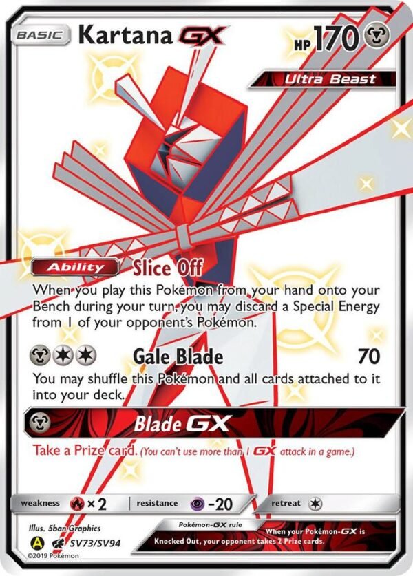 Kartana GX SV73/SV94 Holofoil Hidden Fates: Shiny Vault Kartana GX SV73/SV94 Holofoil Hidden Fates: Shiny Vault