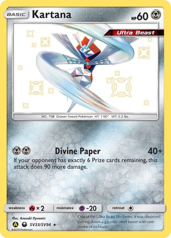 Kartana SV33/SV94 Holofoil Hidden Fates: Shiny Vault Kartana SV33/SV94 Holofoil Hidden Fates: Shiny Vault