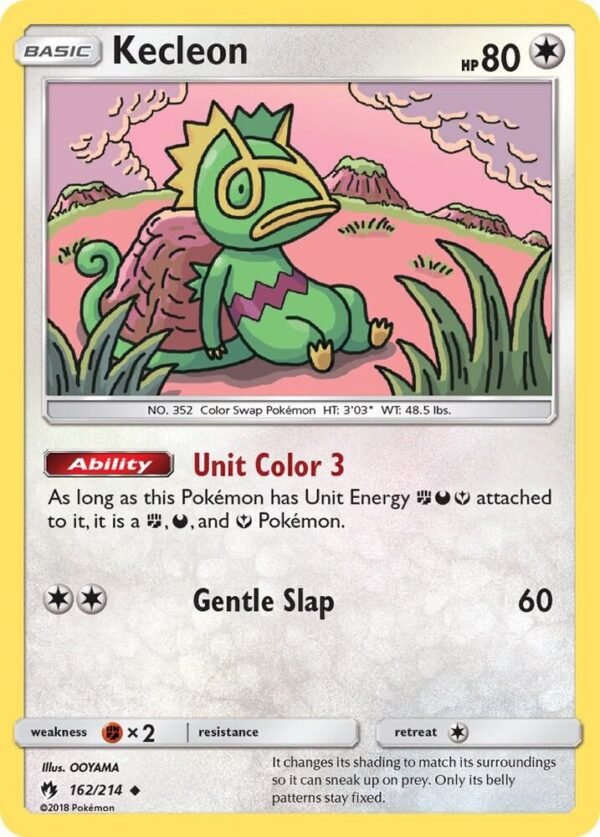 Kecleon (162) 162/214 Reverse Holofoil SM – Lost Thunder Kecleon (162) 162/214 Reverse Holofoil SM – Lost Thunder