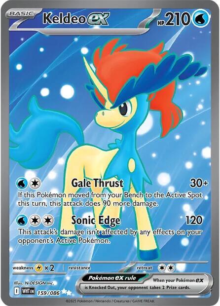 Keldeo ex 159/086 Holofoil SV: White Flare