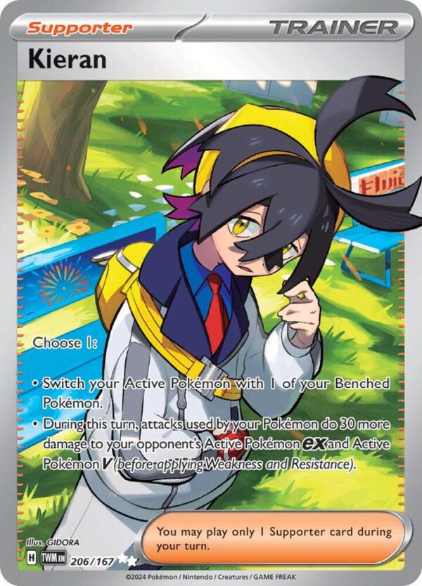Kieran 206/167 Holofoil SV06: Twilight Masquerade Kieran 206/167 Holofoil SV06: Twilight Masquerade
