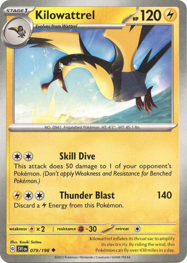 Kilowattrel 079/198 Reverse Holofoil SV01: Scarlet & Violet Base Set