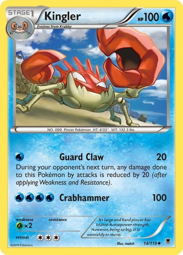 Kingler 14/119 Reverse Holofoil XY – Phantom Forces