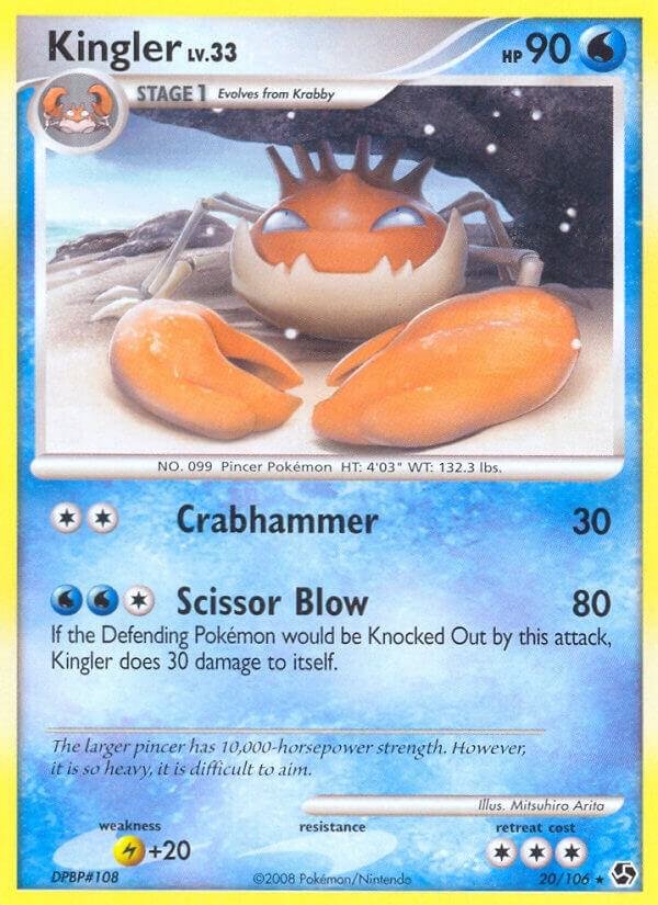 Kingler 20/106 Reverse Holofoil Great Encounters Kingler 20/106 Reverse Holofoil Great Encounters