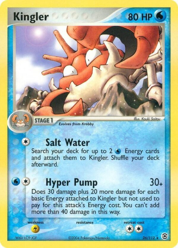 Kingler 26/112 Reverse Holofoil FireRed & LeafGreen