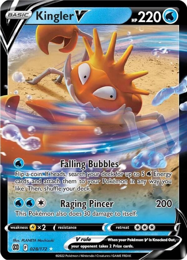 Kingler V 028/172 Holofoil SWSH09: Brilliant Stars