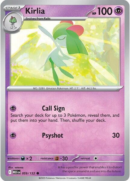 Kirlia 059/132 Reverse Holofoil ME01: Mega Evolution Kirlia 059/132 Reverse Holofoil ME01: Mega Evolution