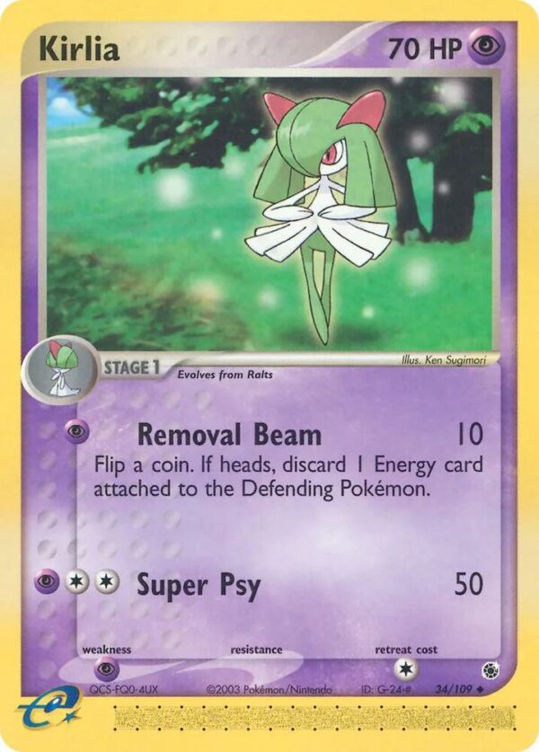 Kirlia 34/109 Reverse Holofoil Ruby and Sapphire Kirlia 34/109 Reverse Holofoil Ruby and Sapphire
