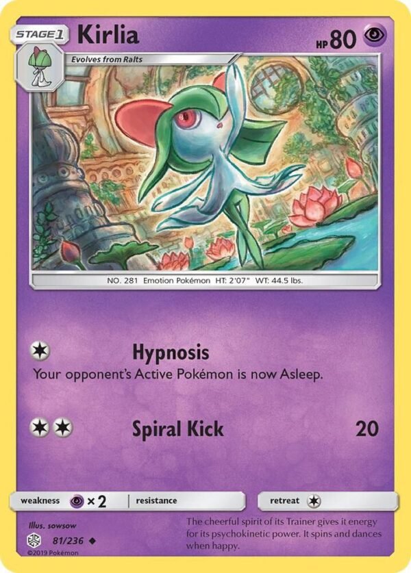 Kirlia 81/236 Reverse Holofoil SM – Cosmic Eclipse Kirlia 81/236 Reverse Holofoil SM – Cosmic Eclipse