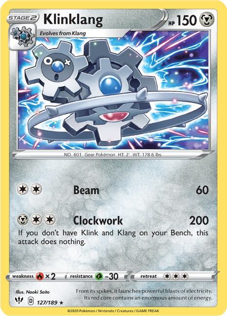 Klinklang 127/189 Reverse Holofoil SWSH03: Darkness Ablaze Klinklang 127/189 Reverse Holofoil SWSH03: Darkness Ablaze