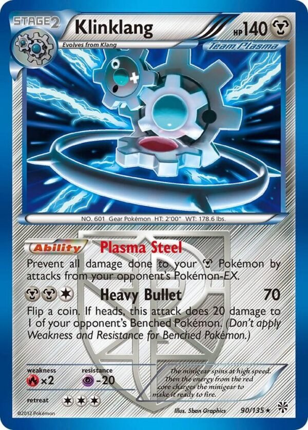 Klinklang (Team Plasma) 90/135 Reverse Holofoil Plasma Storm Klinklang (Team Plasma) 90/135 Reverse Holofoil Plasma Storm