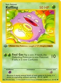 Koffing | 051/102 | 1st Edition | Base Set (Shadowless) Koffing | 051/102 | 1st Edition | Base Set (Shadowless)