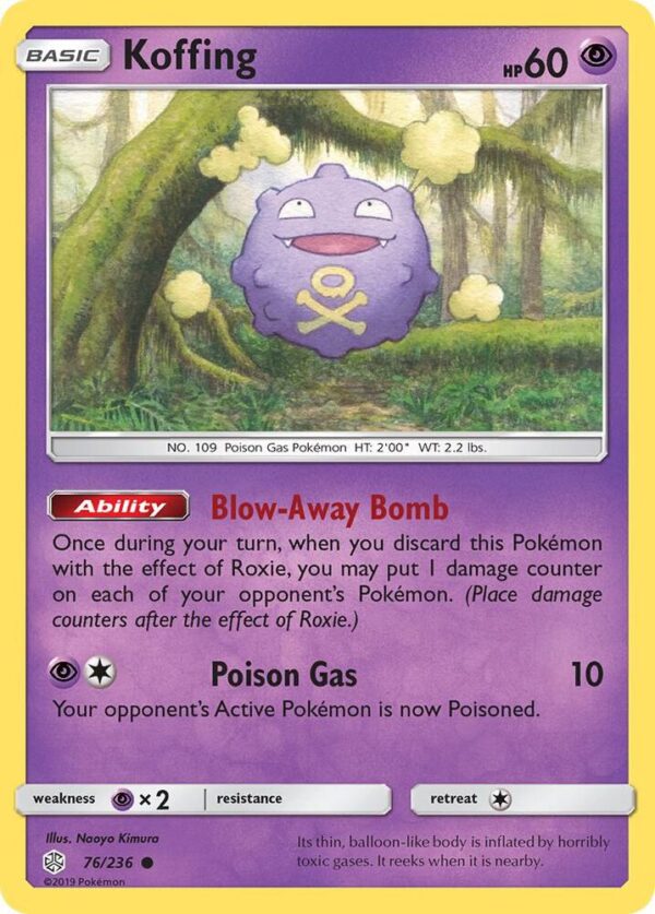 Koffing 76/236 Reverse Holofoil SM – Cosmic Eclipse Koffing 76/236 Reverse Holofoil SM – Cosmic Eclipse