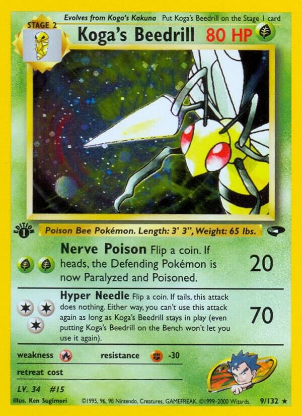 Koga’s Beedrill 009/132 1st Edition Holofoil Gym Challenge