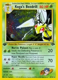 Koga's Beedrill | 009/132 | 1st Edition Holofoil | Gym Challenge Koga's Beedrill | 009/132 | 1st Edition Holofoil | Gym Challenge