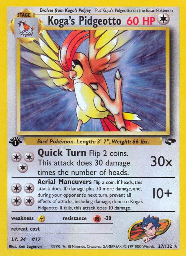 Koga’s Pidgeotto 027/132 1st Edition Gym Challenge