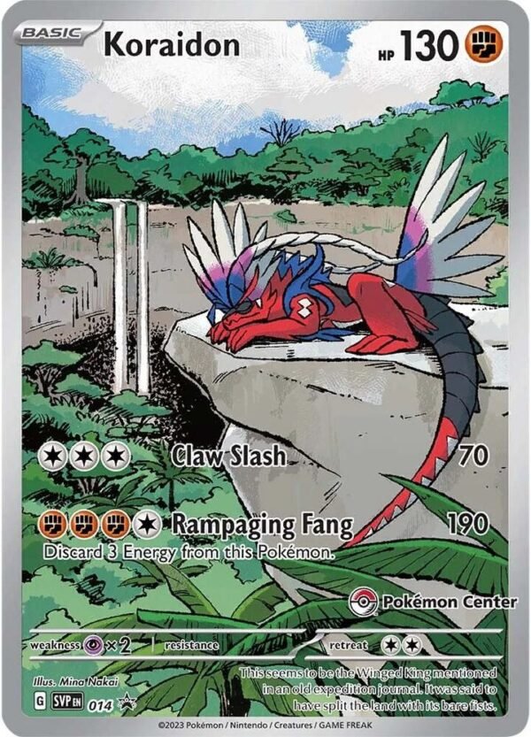 Koraidon 014 (Pokemon Center Exclusive) Holofoil SV: Scarlet & Violet Promo Cards Koraidon 014 (Pokemon Center Exclusive) Holofoil SV: Scarlet & Violet Promo Cards