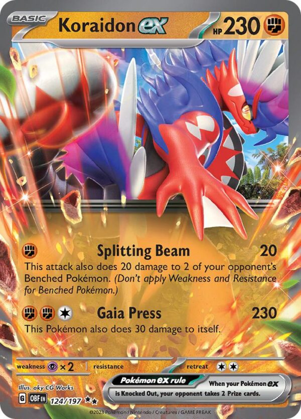 Koraidon ex 124/197 Holofoil SV03: Obsidian Flames Koraidon ex 124/197 Holofoil SV03: Obsidian Flames