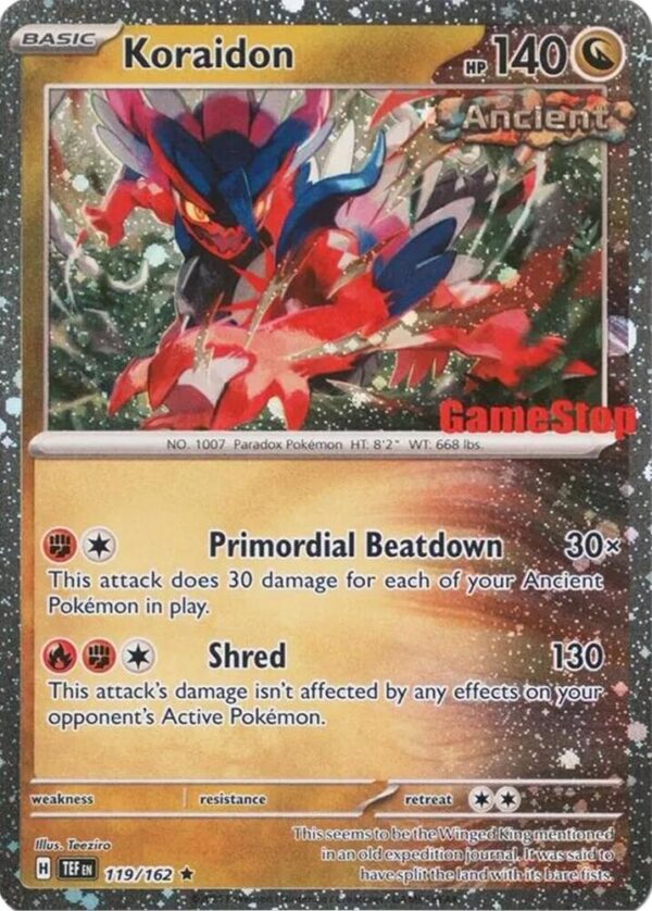Koraidon (Gamestop Promo) 119/162 Reverse Holofoil Miscellaneous Cards & Products