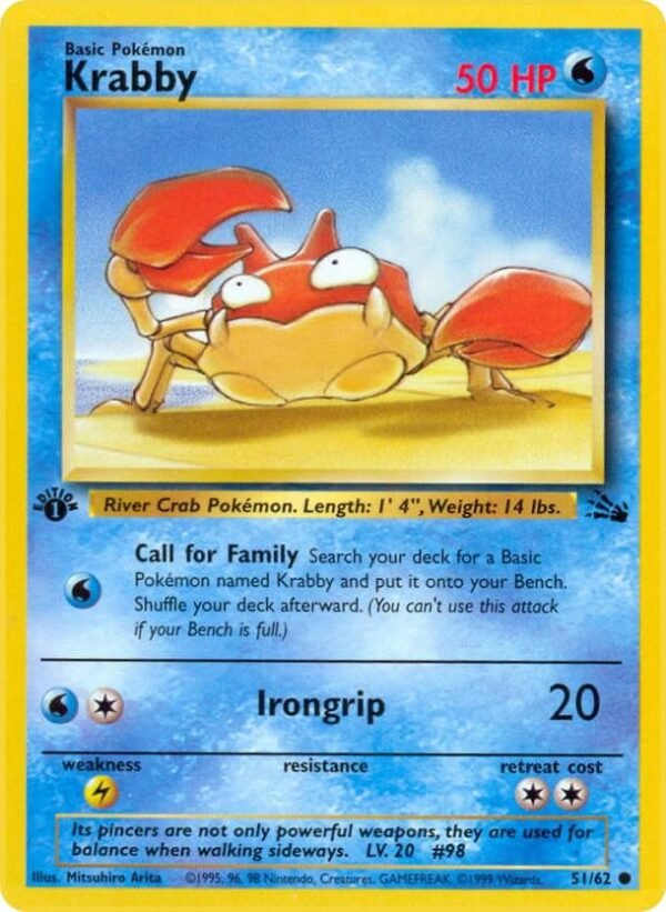 Krabby 51/62 1st Edition Fossil