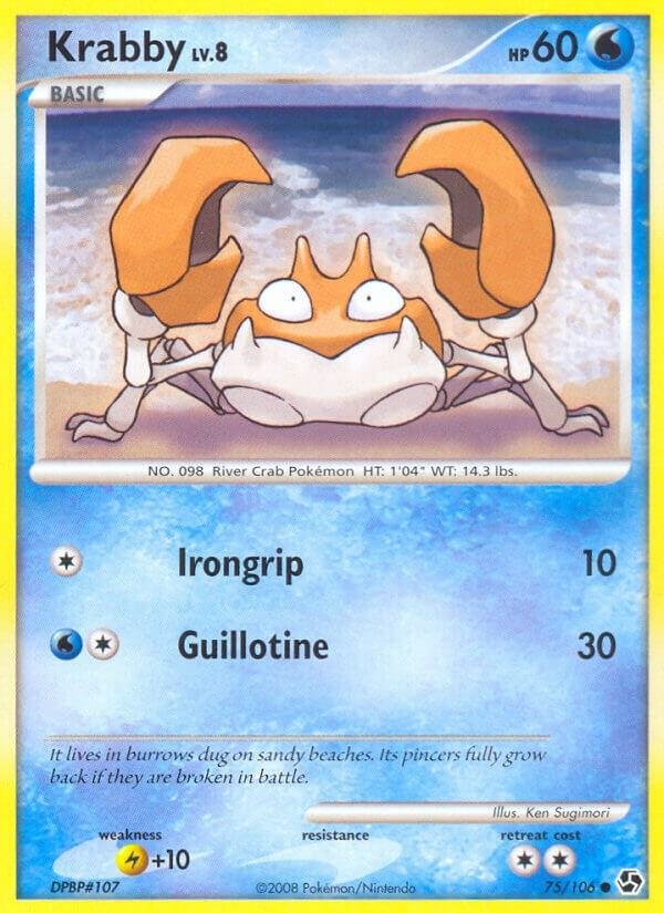 Krabby 75/106 Reverse Holofoil Great Encounters Krabby 75/106 Reverse Holofoil Great Encounters