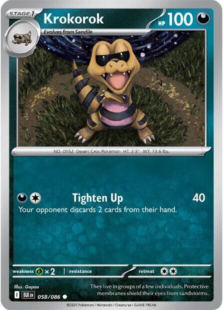 Krokorok 058/086 Reverse Holofoil SV: Black Bolt