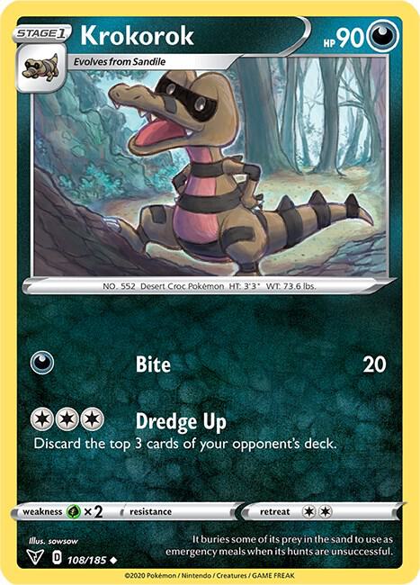 Krokorok 108/185 Reverse Holofoil SWSH04: Vivid Voltage Krokorok 108/185 Reverse Holofoil SWSH04: Vivid Voltage
