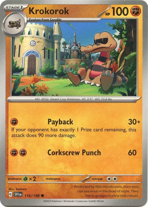 Krokorok 116/198 Reverse Holofoil SV01: Scarlet & Violet Base Set Krokorok 116/198 Reverse Holofoil SV01: Scarlet & Violet Base Set