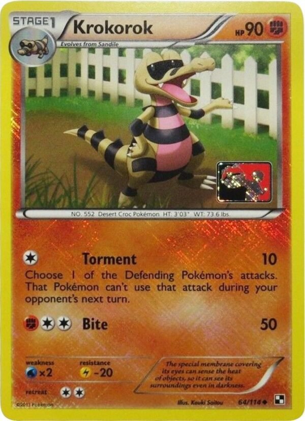 Krokorok 64/114 (League Promo) 064/114 Reverse Holofoil League & Championship Cards Krokorok 64/114 (League Promo) 064/114 Reverse Holofoil League & Championship Cards