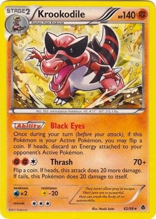 Krookodile 62/98 (BW Emerging Powers) 062/098 Holofoil Deck Exclusives