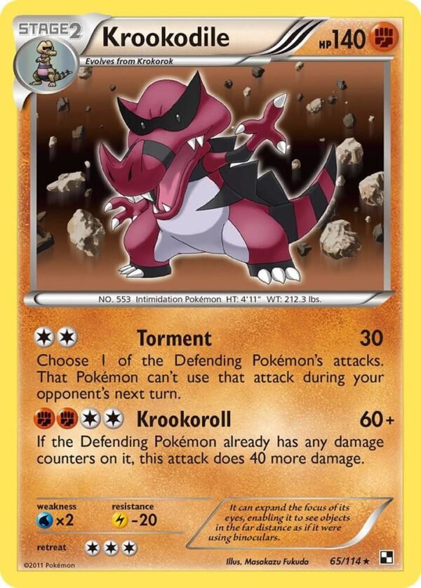 Krookodile 65/114 Holofoil Black and White