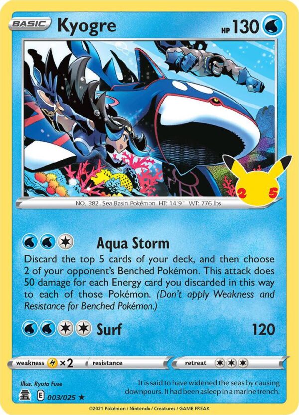 Kyogre 003/025 Holofoil Celebrations