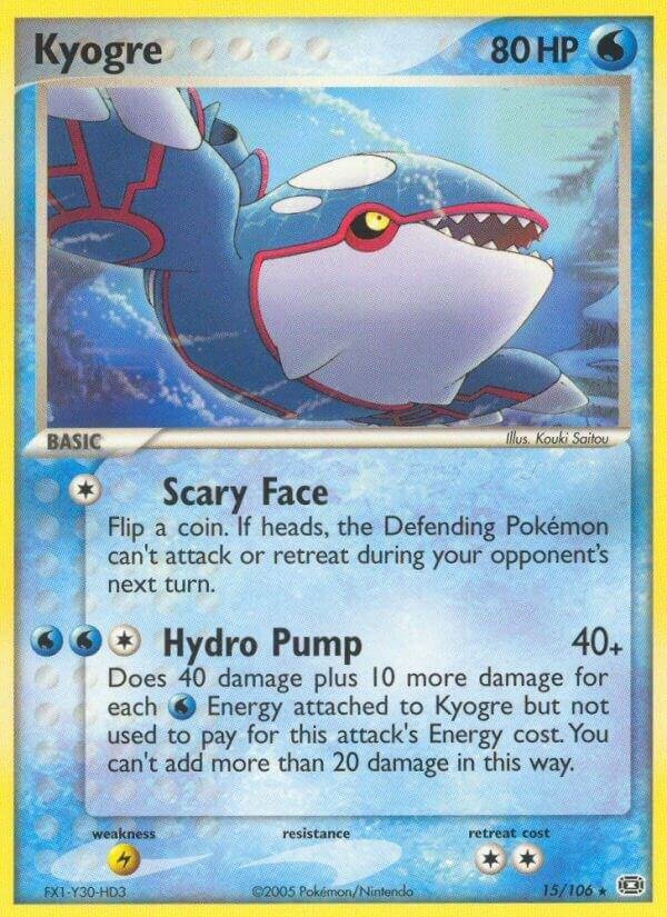 Kyogre 015/106 Reverse Holofoil Emerald